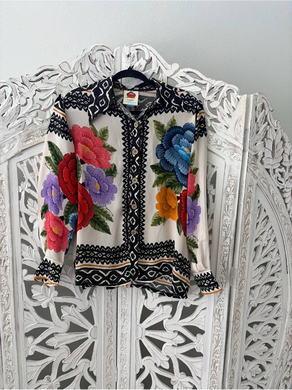 FARM Rio Floral Blouse sz XS